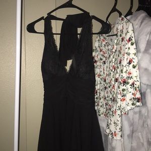 black flowy knee length dress